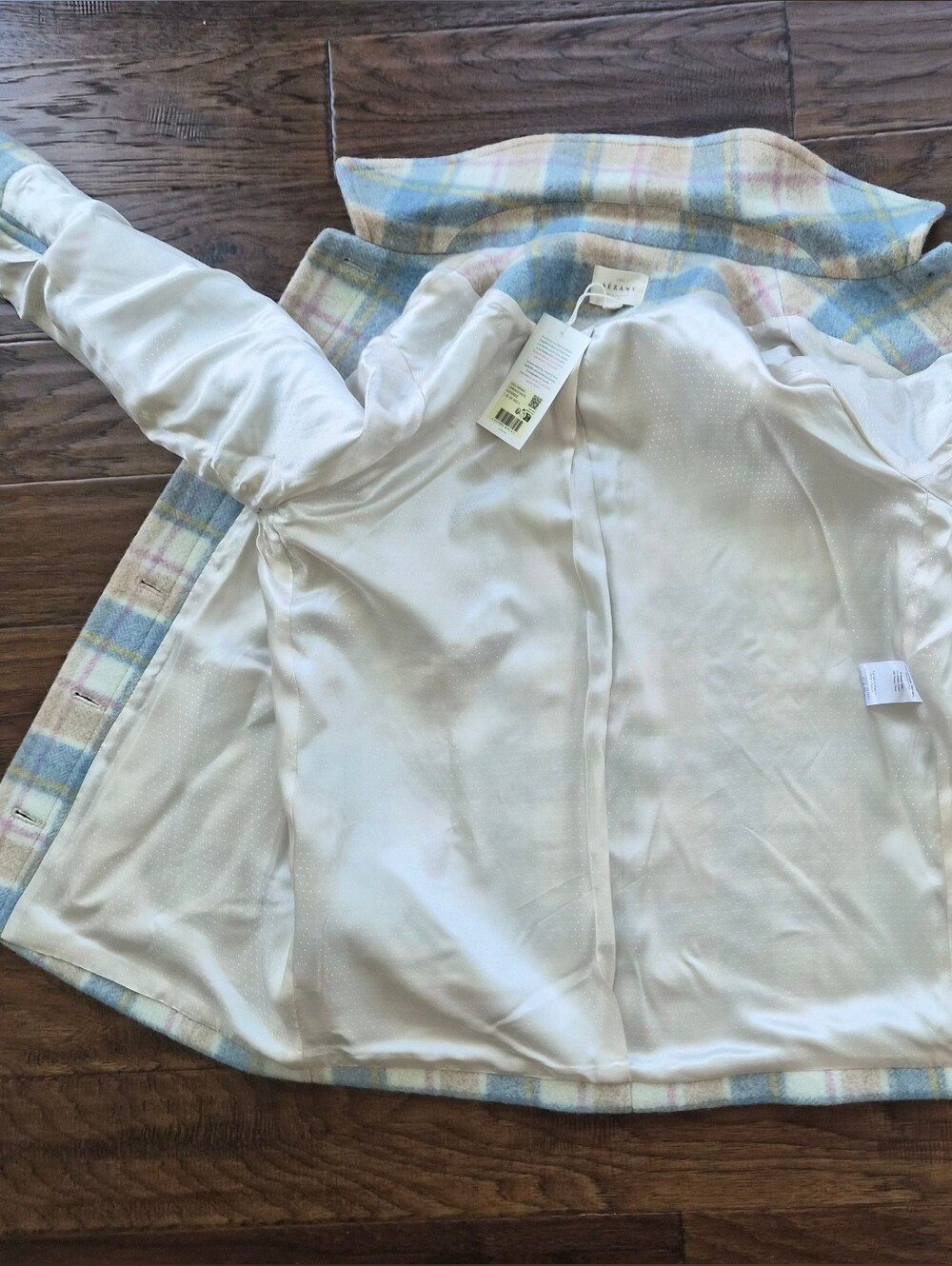 *NWT* [Sezane] Armand Coat In Pastel Tartan, 100% Wool, Size 38/6 - Picture 7 of 12